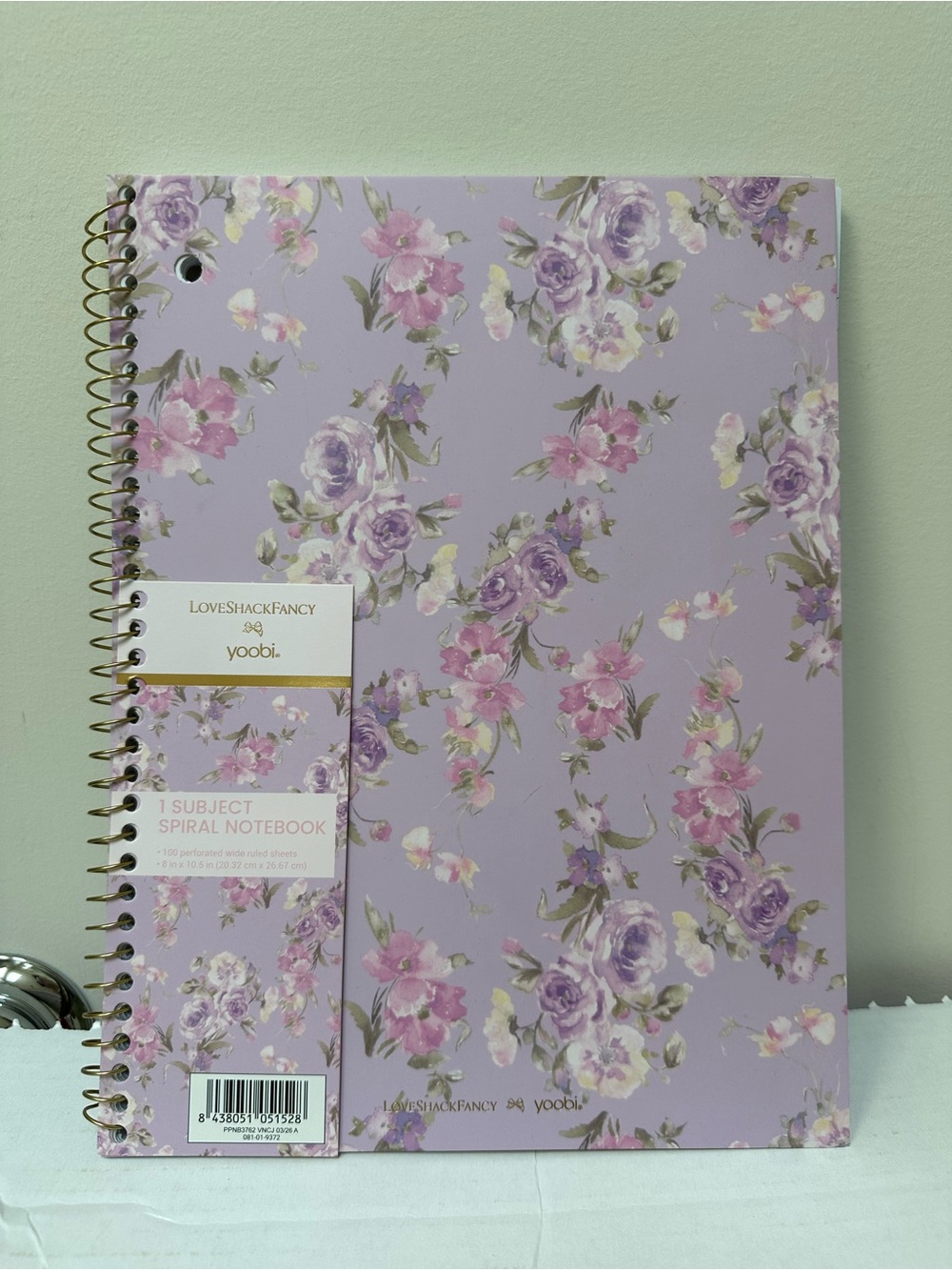 LoveShackFancy x Target - Yoobi Happy Thoughts Wide Ruled 1 Subject Notebook